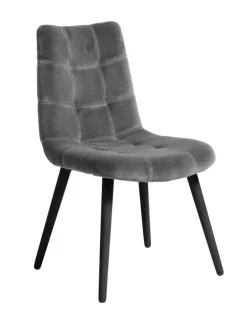 Eetkamerstoel grijs velvet