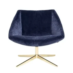 Elegant fauteuil blauw velours