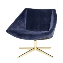 Elegant fauteuil blauw velours