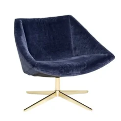 Elegant fauteuil blauw velours