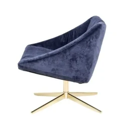 Elegant fauteuil blauw velours
