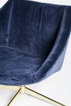 Elegant fauteuil blauw velours