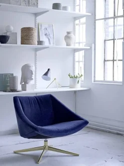 Elegant fauteuil blauw velours