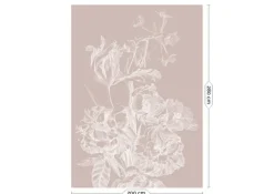 Engraved bloemen behang nude WP-744 200x280cm