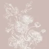 Engraved bloemen behang nude WP-753 200x280cm