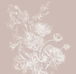 Engraved bloemen behang nude WP-753 200x280cm