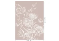 Engraved bloemen behang nude WP-753 200x280cm