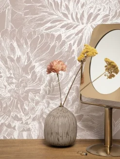 Engraved bloemen behang nude WP-753 200x280cm