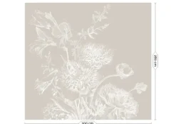 Engraved bloemen behang grijs WP-755 300x280cm