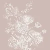 Engraved bloemen behang nude WP-756 300x280cm