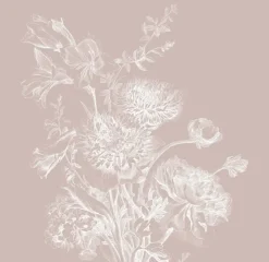 Engraved bloemen behang nude WP-756 300x280cm