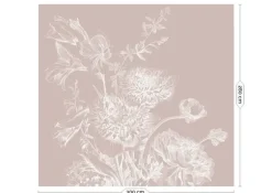 Engraved bloemen behang nude WP-756 300x280cm