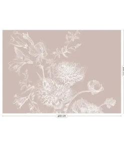 Engraved bloemen behang nude WP-759 400x280cm
