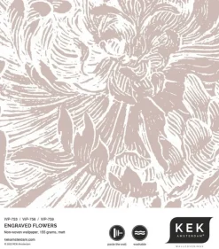 Engraved bloemen behang nude WP-759 400x280cm