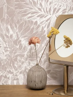 Engraved bloemen behang nude WP-759 400x280cm