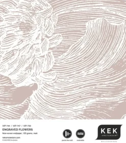 Engraved bloemen behang nude WP-750 400x280cm