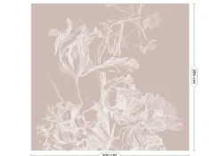 Engraved bloemen behang nude WP-747 300x280cm