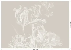 Engraved bloemen behang WP-749 grijs 400x280cm