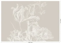 Engraved bloemen behang WP-749 grijs 400x280cm