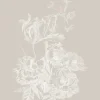 Engraved bloemen behang WP-746 grijs 300x280cm