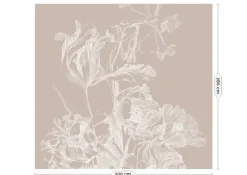 Engraved bloemen behang zand WP-748 300x280cm