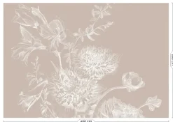 Engraved bloemen behang zand WP-760 400x280cm