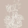 Engraved bloemen behang zand WP-751 400x280cm