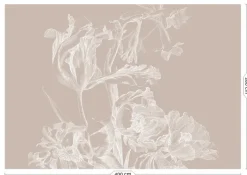 Engraved bloemen behang zand WP-751 400x280cm