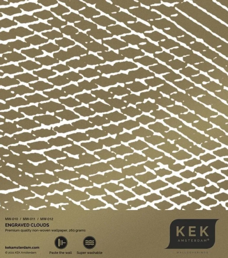 Engraved clouds goud behang MW-010- 200x280cm