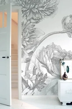 Engraved Flowers behang