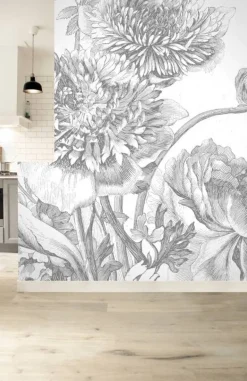 Engraved Flowers behang