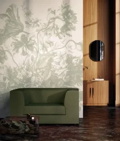 Engraved Flowers behang FU-045 - 194,8x280cm groen