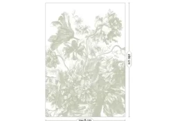 Engraved Flowers behang FU-045 - 194,8x280cm groen