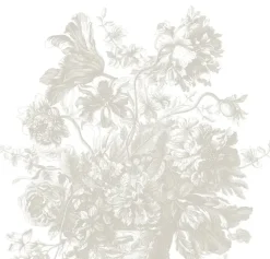 Engraved Flowers behang FU-049 - 292,2x280cm grijs