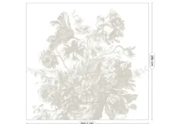 Engraved Flowers behang FU-049 - 292,2x280cm grijs