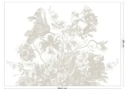 Engraved Flowers behang FU-050 - 389,6x280cm grijs