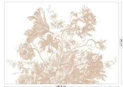 Engraved Flowers behang FU-044 - 389,6x280cm nude