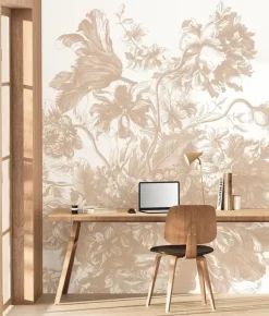 Engraved Flowers behang FU-043 - 292,2x280cm nude