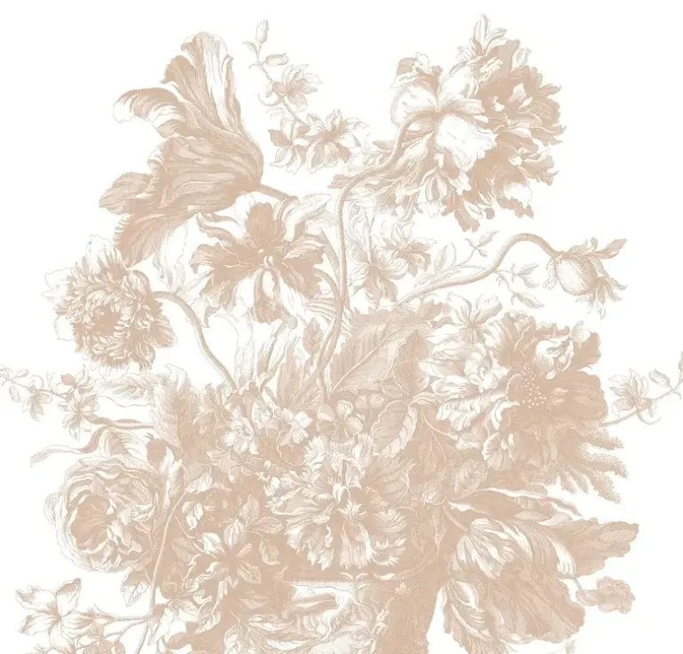Engraved Flowers behang FU-043 - 292,2x280cm nude