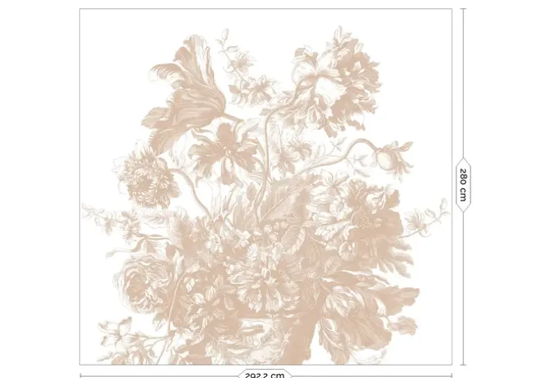 Engraved Flowers behang FU-043 - 292,2x280cm nude
