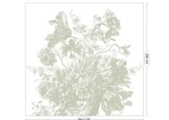 Engraved Flowers behang FU-046 - 292,2x280cm groen