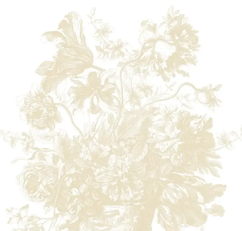 Engraved Flowers behang FU-041 - 389,6x280cm beige