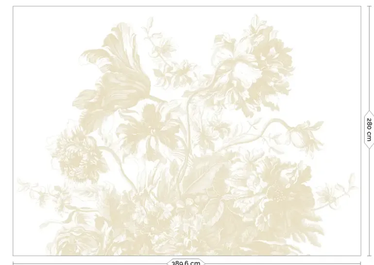 Engraved Flowers behang FU-041 - 389,6x280cm beige