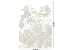 Engraved Flowers behang FU-048 - 194,8x280cm grijs