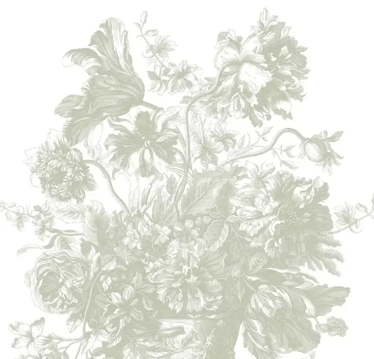 Engraved Flowers behang FU-047 - 389,6x280cm groen