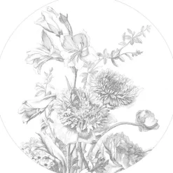Engraved flowers cirkelbehang CK-061 - ø190cm