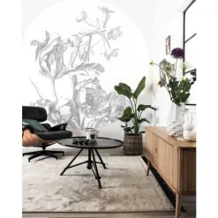 Engraved flowers cirkelbehang CK-059 - ø190cm