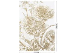 Engraved flowers goud behang MW-028 - 200x280cm
