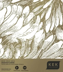 Engraved flowers goud behang MW-028 - 200x280cm