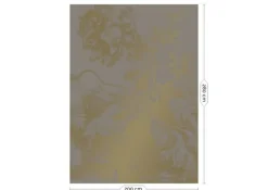 Engraved flowers goud behang MW-016 - 200x280cm